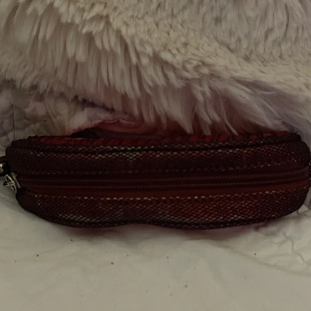 Glamorous Red Sequin Lip-Shaped Cosmetic Bag